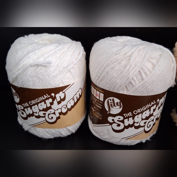 NWT Lot Of 3 Lily Sugar & Cream White/Cream Cotton Knit Craft Crochet Yarn - Picture 2 of 7